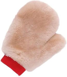 Gracefur Car Wash Mitt Real Sheepskin Wash Mitt Ultra-Soft Extra Large Size Scratch-Free Wash Mitt (Fingers, Pink)