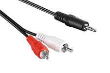 3.5mm Stereo Jack to RED & WHITE RCA Phono Cable Audio Aux Music Lead With Speaker 2m