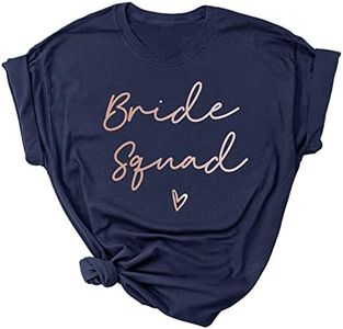 RuDily Bride Bachelorette Party Shirts Bridal Party T-Shirt Wedding Bridal Tshirt Bridesmaid Proposal Gift Bride Shirts, Bride Squad-rose Gold, Small