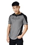 The Souled Store|Mens & Boys Official Round Neck DC Batman Logo Printed|Half Sleeve Drop Cut|100% Cotton Grey Color T-Shirt