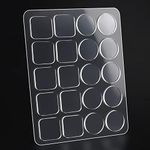 Premium Clear Soft Glass Table Top Bumper, Anti Slide and Scratch for Glass Table, Non-Adhesive Rubber Pads for Glass Table Top Spacer, Round *10 PCS and Square *10 PCS (25mm*2mm, 20 PCS)