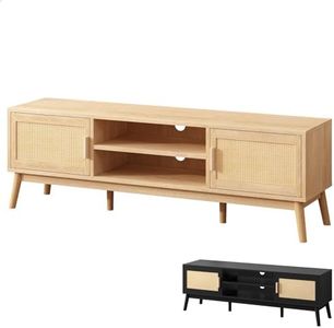 ALFORDSON TV Cabinet Stand with Storage Cabinet and 2 Shelves, Modern Furniture Entertainment Unit for Living Room, Multimedia Centre,160 x 40 x 51cm, Wood