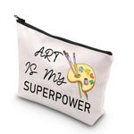 Art Teacher Makeup Bag Art Student Graduation Gift Artist Painter Gift Art is My Superpower Art Teacher Appreciation Travel Pouch (Art Power CA)