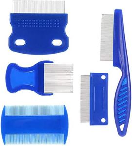 Moguer 5 Pack Pet Dog Cat Flea Comb Tear Eye Stain Remover Combs, Hair Brush Effectively Clean Removes Tangles, Dirt, Fleas, Lice, Ticks, for Pets Hair Comb