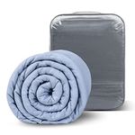 Winthome Weighted Blanket for Adult & Removable Cover, Heavy Blanket Designed for Insomnia, Anxiety and Stress Relief with Premium Glass Beadsrs (Grey, 130x180cm 5kg)