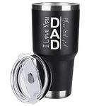 30oz Dad Coffee Tumbler From Daughter for Dad Birthday, Stainless Steel Travel Coffee Tumbler for Men Dad, I Love You Dad Coffee Travel Mug Tumbler 30oz Bulk Thermal Cup with Spill Proof Lid