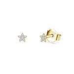 14K Gold Plated Stud Earrings for Women Girls, Tiny Flower Stud Earrings Small 925 Sterling Silver Hypoallergenic Cubic Zirconia Helix Cartilage Earrings Piercing Sleeper Studs, 3mm