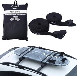 Ho Stevie! Surfboard Tie Down Straps (Pair) for Roof Rack Crossbars - Easy to Use - 'No Scratch' Silicone Buckle Covers Prevent Damage