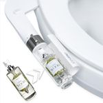 Cleandot Bidet Attachment for Toilet — Scented Bidet with Fragrance Spray Odor Eliminator, Precision Nozzle Adjustable Pressure, Non-Electric Cold Water Leak-Proof (Nordic Wood, 1)