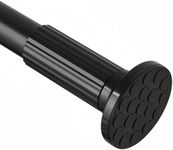 Tension Curtain Rod 51-168 In (4.25-14 Ft), Extra Long Outdoor Curtain Rod for Patio, Shower Curtain Rod No Drilling, Heavy Duty Adjustable Spring Tension Rod for Bathroom, Window, Black