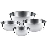 WMF 645709990 Gourmet Bowl Set for Kitchen 4-Piece, Cromargan Stainless Steel, Multifunctional, Mixing Bowl, Serving Bowl, Stackable