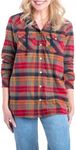 Legendary Whitetails Women's Standard Lumber Jane Hooded Flannel Shirt, Falling Leaves Plaid, Small