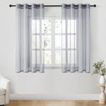 CUTEWIND Voile Ashy Curtains Semi Transparent Curtain Eyelet Panels for Living Room Bedroom Windows Modern Grommets Sliver Rings Designful Blinds Drapes,Sets of 2(Grey,55" Wx63 L)