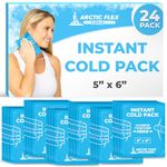 Arctic Flex Instant Cold Packs (24 Pack) - Disposable Single Use Ice for Injuries, Pain Relief, Inflammation and Swelling - Portable for First Aid, Sports, Travel, Camping - 5" by 6" Therapy Compress
