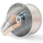 Elecan 12/2 Speaker Wire Cable Spool 50 Ft 12 Gauge-Pro Series 12 AWG 2 Conductors Transparent Zipper PVC Jacket & Al-Foli Shielding & Soft Touch for HiFi Home Theater&Car Speakers-Gold/Silver