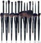 LORYP Black Makeup Brushes Set 21Pcs Powder Blush Foundation Concealer Highlighter Brush Vegan Pro Face and Eye Brush Kit