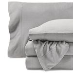 Bare Home Super Soft Fleece Sheet Set - Full Size - Extra Plush Polar Fleece, Pill-Resistant Bed Sheets - All Season Cozy Warmth, Breathable & Hypoallergenic (Full, Light Grey)