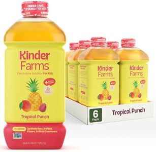 KinderFarms Electrolyte Solution for Kids and Adults - Hydration Drink, Tropical Punch, (33.8 fl oz, 6 Pack), No Artificial Sweeteners or Flavors, No Synthetic Dyes, Vegan, Non-GMO, Gluten-Free
