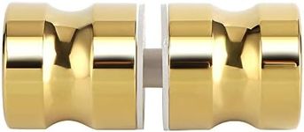 Alise Shower Glass Door Handle,Sliding Shower Doors Knob Round Back-to-Back Pull Hardware Replacement Parts,Solid SUS304 Stainless Steel Knobs,Gold Finish,L5000-G
