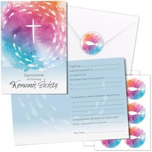 Set of 15 Communion Cards in Polish, Folding Cards, DIN A6, Invitation Card, First Communion I dv_1305
