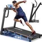 Decorcn Folding Treadmill for Home, 4.5HP, 20 Incline Levels, 1km/h-16km/h, 150KG limited, Running Machine for Heavy People with LED, Bluetooth Speakers, Silent Walking Pad for Home Office Gym