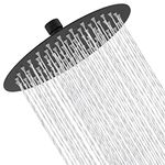 Rain Shower Head High Pressure,WOOPHEN 6 Inch 304 Stainless Steel Rainfall Showerhead, Resist Spot Fingerprint, Swivel Spray Angle, Voluptuous Shower Experience, Easy Installation, Matte Black