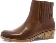 Dansko Daisie Chelsea Boot for Women - Waterproof Leather and Construction with Rubber Outsole and Leather Stacked Heel for Long-Lasting Style in Any Weather Tan Tumbled 7.5-8 M US