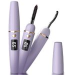 EYECURL Heated Eyelash Curler, X8 Heated Lash Curler Intelligent Power Off, Quick Heating 24Hrs Long Lasting Electric Heated Eyelash Curlers for Natural Makeup (Crystal Purple/Champagne Gold, 132MM-X8)