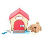 Little Live Pets - My Puppy's Home Interactive Plush Toy Puppy and Kennel, 25+ Sounds and Reactions, Make the Kennel, Name your Puppy and SURPRISE! Puppy appears! Easy Build DIY Kennel,Green,Medium