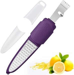 Rainspire Lemon Zester Tool with Channel Knife, Stainless Steel Citrus Zester Tool, Lemon Peeler, Zesters for Kitchen, Ultra Sharp 2-in-1 Tool Easily Creates Citrus Zest, Purple