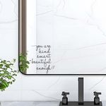 JINGIHE Affirmation Stickers You are Kind Smart Beautiful Enough, Mirror Wall Decor for Bathroom, Vinyl Peel and Stick Wall Decals for Home Decor Living Room Bedroom Girl Home Decoration (Black)