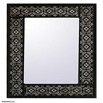 NOVICA Silver Blossoms' Mirror