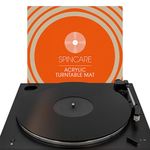 Black Acrylic Turntable Slipmat for Vinyl Record Players | Spincare Premium 4mm Turntable Mat | 12" Anti-Static Vinyl Platter slipmat | Improves LP Record Playback Quality | Premium Slip Mat