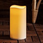 Lights4fun Large Outdoor Waterproof Flameless LED Pillar Candle Battery OPerated with Timer 22.5cm