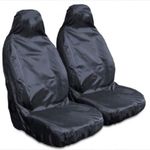 Carseatcover-UK Heavy Duty Black Waterproof Seat Covers for Cars, Vans, MPvs SUVs 4x4s - 2 x Fronts