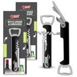 2pk Wine Corkscrew Bottle Opener | 2-in-1 Beer & Wine Bottle Openers | Corkscrews Wine Bottle Opener | Wine Opener Corkscrew Wine Opener | Cork Screw | Screwpull Corkscrew | Cork Opener