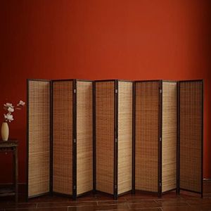 Furnnylane 8 Panel Room Divider and Folding Screen, Bamboo Screen for Room Separation, 67" H x 122.8" W