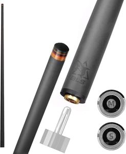 BlkCueShark 29" Uni-Loc Carbon Pool Cue Shaft (Single), 10 Layered 10.5mm,11.8mm,12.4mm.12.5mm.12.9mm，Pro Taper Low Deflection Performance, Durability and Smooth to Control