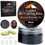 Black Leather Repair Kit, Black Leather Recoloring Balm, Leather Dye - Restore & Renew Scratch, Faded and Aged Leather & Vinyl Couches, Boots, Car Seats or Leather Furniture