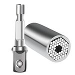 Universal Socket Tool Gift for Men Dad - Socket Set with Power Drill Adapter Cool Stuff, Super Universal Socket Grip Gadgets 1/4'' - 3/4'' (7-19mm), Father's Day/Christmas Unique Gifts for Dad