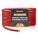 InstallGear 14 Gauge OFC Primary Remote Wire, 100-feet - Red - Speaker Cable for Car Speakers Stereos, Home Theater Speakers, Surround Sound, Radio, Automotive Wire, Outdoor - Speaker Wire 14 Gauge