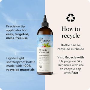 Sky Organics Organic Castor Oil, Cold Pressed Hair & Face Oil, 237ml