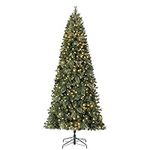 Home Heritage Cashmere Cascade Quick Set 9 Ft Artificial Christmas Tree Prelit w/ 500 White & Color LED Lights, 1335 PVC Foliage Tips, and Metal Stand