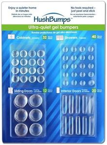 HushBumps Ultra-Quiet Gel Bumpers – 104 Piece Variety Pack – Multi-Layer Polyurethane Absorbs Shock & Dampens Sound – Protect & Quiet Cabinets, Drawers, Interior Doors & Sliding Doors