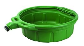 Groz Oil Drain Pan for Antifreeze Fluids, Coolants | HDPE Built | Anti Splash Design | Easy to Pour Spout and Convenient Handles | Green Drain Pan for Car, Bikes, Mini Trucks | Capacity- 16L | ODP/16 /GN