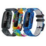 Chofit Straps Compatible with Fitbit Ace 3 Strap, Soft Silicone Replacement Wristband Floral Pattern Band Armbands for Kids for Ace 3 Activity Tracker (3A)