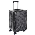 Storite 28 Inch PVC Zippered Clear PVC Suitcase Covers Protectors, Soft Side Waterproof Dustproof Suitcase Transparent Covers Case for Wheeled Luggage Trolley Protective Covers (68 x 33 x 46 Cm)