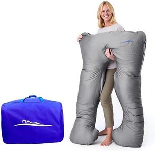 MAKOSAS KomfortKissen ORIGINAL Premium Ergonomisches Kühlend Kuschelkissen | Körperkissen | Seitenschläferkissen für Erwachsene - Für besseren Schlaf 100 x 150 cm (Grau - Bambus)