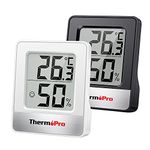 ThermoPro TP49 Digital Indoor Hygrometer Mini Room Thermometer Temperature Monitor and Humidity Meter for Home Office Air Comfort Thermo Hygrometer, 2 Pieces