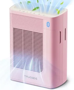 Trucozie Air Purifier for Home Large Room Bedroom Up to 1937 Ft² in 1 Hr With Double-sided Air Inlet, Air Quality and Light Sensors, HEPA Sleep Mode for Allergies, Dust, Pollen, Pet Hair, Pink